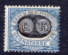 San Marino - 1931 - Segnatasse 5/15 Cent. Sass. 32, Con Argento Spostato A Destra ** - Segnatasse