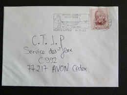 LETTRE MONACO AVEC YT 1780 RAINIER III - FLAMME MONTE CARLO GOLF OPEN 1992 - Covers & Documents