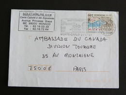 LETTRE MONACO AVEC YT 2083 EXPOSITION PHILATELIQUE 1997 - ENTETE SOLETANCHE  - FLAMME ASSEMBLEE GENERALE CIO - Lettres & Documents