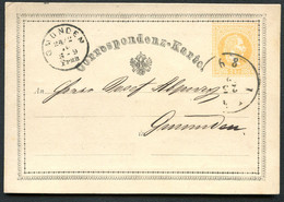 ÖSTERREICH Postkarte P1 IIb Linz - Gmunden 1870 Kat. 9,00 € - Briefkaarten