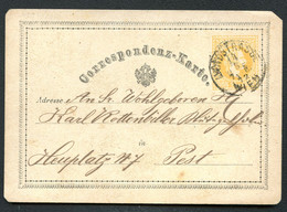 ÖSTERREICH Postkarte P8 Type I Landstraße Wien - (Buda-) Pest 1872 Kat. 20,00 € - Cartoline