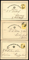 ÖSTERREICH 3 Postkarten P14 Type I Eger Cheb - Reichenbach+Schönberg 1875 - Briefkaarten