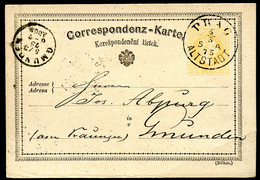 ÖSTERREICH Postkarte P18a Type II Prag Praha - Gmunden 1875 Kat. 12,00 € - Postkarten