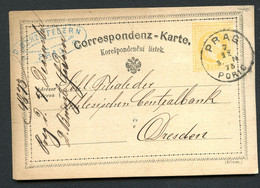 ÖSTERREICH Postkarte P18a Type V Prag Praha - Dresden 1873 Kat. 12,00 € - Cartes Postales