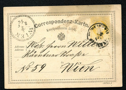 ÖSTERREICH Postkarte P18b Type III Weißkirchen Hranice - Wien 1876 Kat. 12,00 € - Cartoline