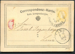 ÖSTERREICH Postkarte P20 Type II Krakau Kraków - Linz 1875 Kat. 10,00 € - Cartes Postales