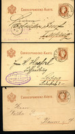 ÖSTERREICH 3 Postkarten P25 Wien +Siebensterngasse -Dtld. 1877-83 - Cartoline