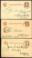 ÖSTERREICH 3 Postkarten P25 Wien + Landskrongasse + Neustadt - Dtld. + Wien 1878-82 - Briefkaarten