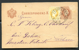 ÖSTERREICH Postkarte P25 Leopoldstadt Wien - Ohrdruf 1878 Zfr. 2 Kronen - Cartes Postales