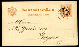 ÖSTERREICH Postkarte P26a Aussig Ústí Nad Labem - Stolpen 1876 Kat. 7,00 € - Briefkaarten