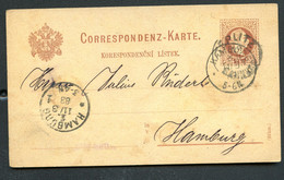 ÖSTERREICH Postkarte P26c Teplitz Teplice - Hamburg 1883 - Cartoline