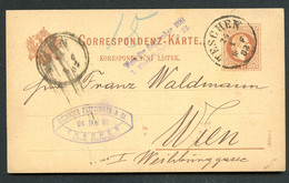 ÖSTERREICH Postkarte P26c Teschen Český Těšín - Wien 1882 - Stamped Stationery