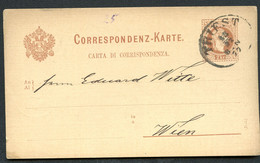 ÖSTERREICH Postkarte P27a Triest Trieste - Wien 1877 Kat. 6,00 € - Postkarten