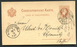 ÖSTERREICH Postkarte P27b Innsbruck - Chemnitz 1881 Kat. 6,00 € - Postkarten