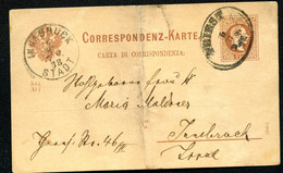 ÖSTERREICH Postkarte P27b Triest Trieste - Innsbruck 1878 Kat. 6,00 € - Postkarten