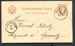ÖSTERREICH Postkarte P28a Bielitz Bielsko-Biała - Chemnitz 1876 Kat. 12,00 € - Enteros Postales