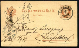 ÖSTERREICH Postkarte P30a Laibach Ljubljana SLOWENIEN - Düsseldorf 1879 Kat. 17,00 € - Cartes Postales