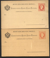 2 Postkarten P33a FARBVARIANTEN Postfrisch 1880 Kat. 18,00 € - Postkarten