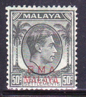 Malaya British Military Administration 1945 George V Single 50c Stamp Overprinted BMA In Mounted Mint Condition. - Malaya (British Military Administration)