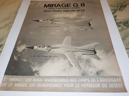 ANCIENNE PUBLICITE AVION  MIRAGE G8 1970 - Pubblicità