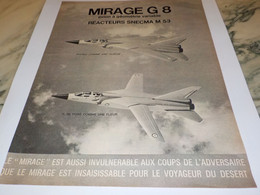 ANCIENNE PUBLICITE AVION  MIRAGE G8 1970 - Werbung