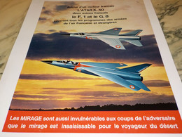 ANCIENNE PUBLICITE AVION  MIRAGE G8 ET F1  1970 - Advertenties