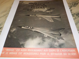 ANCIENNE PUBLICITE AVION  MIRAGE G8 ET F1  1970 - Pubblicità