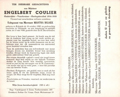 Engelbert Coulier (1890-1956) ~ Oudstrijder (1914-1918) - Devotion Images