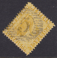 Western Australia 1d Yellow Swan Wmk Crn. CA 15 Bar Number 5 Frank GUILDFORD - Used Stamps
