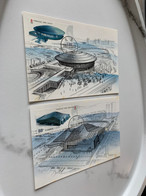 China Olympic M Cards 2008 The Stadiums Embossed Cards - Unused Stamps