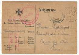 Carte Prisonnier Français - Camp De Münsingen 18/3/1915 - Petite Illustration Croix De Fer - Oorlog 1914-18