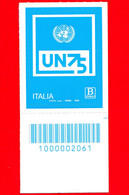 Nuovo - MNH - ITALIA - 2020 - 75 Anni Dell’Organizzazione Delle Nazioni Unite - ONU – Logo - B Zona 3 - Barre 2061 - Códigos De Barras