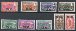 TCHAD > N° 1 à 9 ⭐ 9 Valeurs Neuf Charnière ⭐ Cote 34.00 € - Unused Stamps