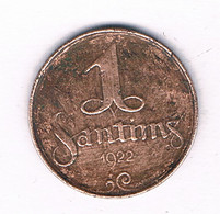 1 SANTIM 1922  LETLAND   / 13005// - Latvia