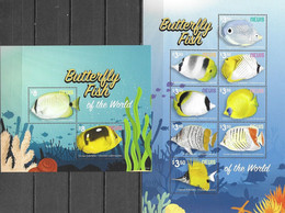 NEVIS, 2021, MNH, FISH, BUTTERFLY FISH, SHEETLET+S/SHEET, HIGH FV - Fishes