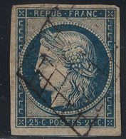 CERES - N°4a  - 1er EMISSION DE FRANCE - 25c BLEU FONCE - COTE 75€ - PAS D'AMINCI- BELLES MARGES. - Altri & Non Classificati