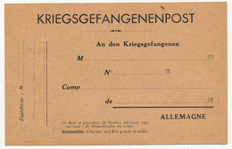KRIEGSGEFANGENENPOST - Carte Postale Neuve, éditée à Quimper - Imp Ed Menez - Briefe U. Dokumente