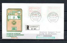 AC9-1 Luxembourg 2 FDC Avec Timbres De Distributeurs 10f Et 50f  A Saisir !!! - Storia Postale