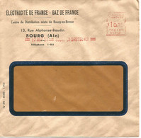 France Enveloppe -Electricité Et Gaz De France (Bourg-Ain) EMA 1951 - Usines & Industries