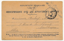 Correspondance Avec Les Départements Envahis, Depuis M Et Moselle 1915, Pour Montlucon - Covers & Documents