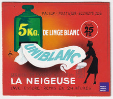 Projet Publicité Original Années 60/70 Presse Linge Blanc Lessive Uniblanc Laverie Pressing La Neigeuse Graphisme C6-27 - Paperboard Signs