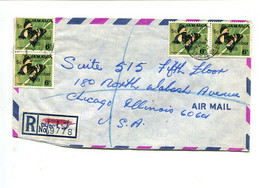 Delcampe - JAMAIQUE - Affranchissement Sur Lettre Recommandée Pour Les U.S.A.- Papillons (surch. CDA September 1969) - Schmetterlinge