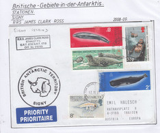 British  Antarctic Territory (BAT) 2008 Ship Visit RRS James Clark Ross Ca Signy 17.11.2008 (TAB200A) - Covers & Documents