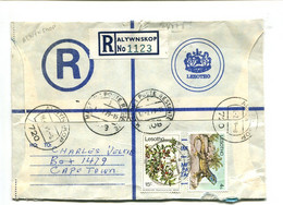 LESOTHO Alwynskop - Affranchissement Sur Lettre Recommandée Avec Faute D'orthographe Sur étiquette - Lesotho (1966-...)