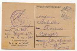 Carte Prisonnier Français - Camp De Golzern (Mulde) - 23/12/1916 - Censure - 1. Weltkrieg 1914-1918