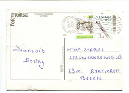 SLOVENIE 2002 - Affranchissement Sur Carte Postale Pour La Belgique - Slowenien