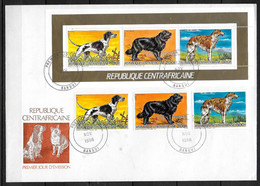 CENTRAFRIQUE  FDC 1986 Chiens - Dogs