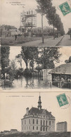 LA COURNEUVE LE LAVOIR + MAIRIE EN CONSTRUCTION + NOUVELLE PLACE DEZOBRY 1911 - La Courneuve