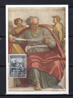 ✅ 1964 " FRESQUE DU PLAFOND DE LA CHAPELLE SIXTINE " Sur Carte Maximum Du VATICAN. N° YT 409. Parfait état. CM - Cartas Máxima