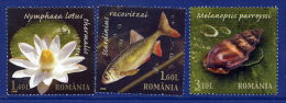ROMANIA 2008 Petrea Creek Nature Reserve Set Of 3 MNH / **.  Michel 6334-36 - Unused Stamps